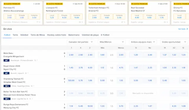 Cuotas de Apuestas Deportivas en Rivalo